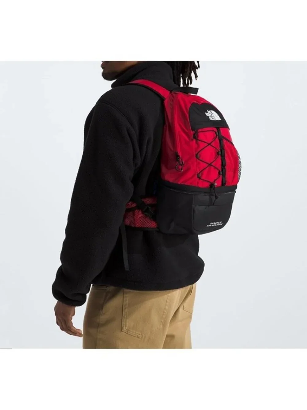 The North Face Borealis Convertible Backpack Fanny Pack Red Black One Size